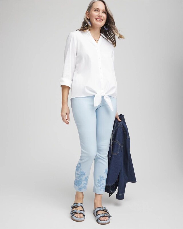 Brigitte Embroidered Ankle Pants - image 2